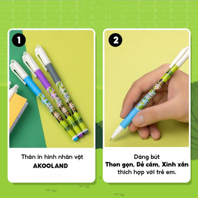 Bút Gel 0.5 mm - Nhân Vật Akooland Tahi - Thiên Long Gel-012/AK - Mực Xanh
