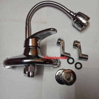 [FREESHIP] Vòi chậu rửa bát INAX cắm tường nóng lạnh cần mềm ( đã bao gồm chân sen gắn tường) bảo hành 5 năm