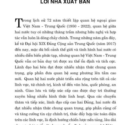 Quan hệ Việt Nam - Trung Quốc giai đoạn 2017 -2022 : Những điều chỉnh chính sách của Trung Quốc và hàm ý đối với Việt Nam