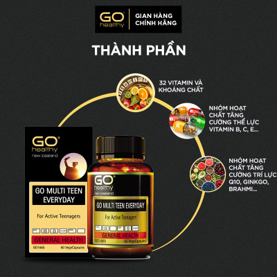 GO MULTI TEEN EVERYDAY 30 VIÊN – Viên uống cho tuổi teen nhập khẩu chính hãng GO Healthy New Zealand