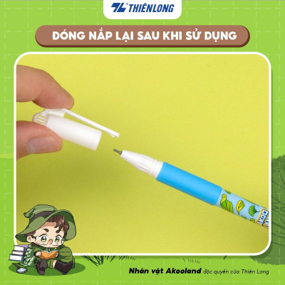 Combo 20 Bút gel Thiên Long GEL-012/AK - Nét viết 0.5mm êm mượt, đầu bút cao cấp, mực đều liên tục, nhân vật Akooland Tahi