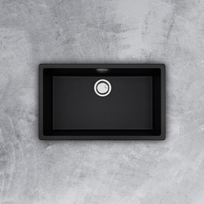 Chậu Rửa Chén Đá Malloca ZEN K-13040 (Đen) - Ngang 75.6cm - Lắp Nổi/Lắp Âm - Hàng Chính Hãng