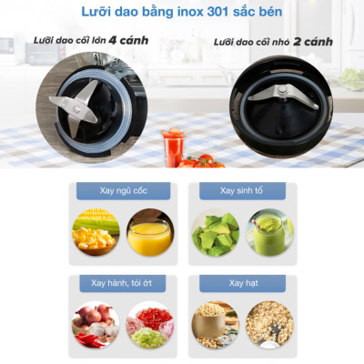 Máy xay sinh tố Sharp EM-S155GV-ST/EM-S154PV-WH - Hàng chính hãng - Bảo Hành 6 Tháng