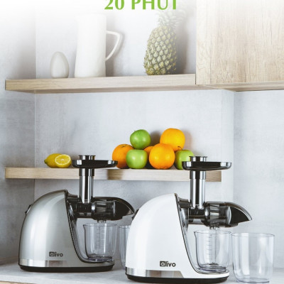 Máy Ép Hoa Quả Olivo SJ22 - Máy Ép Trục Ngang Cao Cấp - Công Suất 150W - Thương Hiệu Mỹ - Hàng Chính Hãng