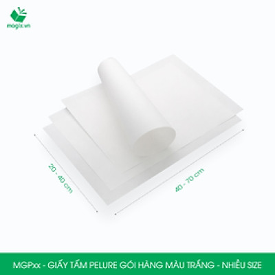 MGP - 100 tấm giấy Pelure trắng gói hàng, giấy chống ẩm 2 mặt mịn, giấy bọc hàng thời trang - Nhiều kích thước