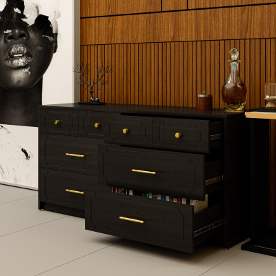 [Happy Home Furniture] NERIS, Tủ lưu trữ 8 ngăn kéo , 140cm x 45cm x 68cm ( DxRxC), THK_135