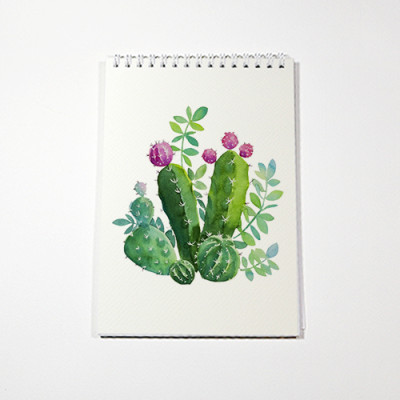 Sổ vẽ chuyên dụng A5 dòng cao cấp có vân, giấy rất dày vẽ chì và màu nước, giấy màu vàng kem lên màu rất tự nhiên, 15 tờ/cuốn 260gsm MOC08 Green Art - Hàng chính hãng