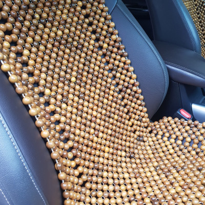 Đệm lót ghế ô tô hạt gỗ Bách Xanh 100% tự nhiên tựa lưng massage trên ô tô