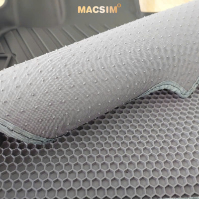 Thảm ô tô sd3 2 lớp dạng lưới lục giác KIA Carnival 2022+ 7 chỗ (ghi) bề mặt cao su siêu sạch -nhãn hiệu Macsim