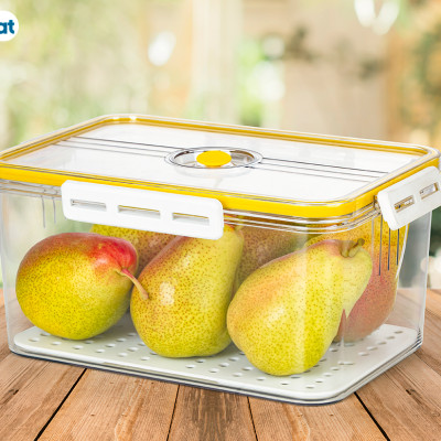 Bộ hộp thực phẩm chữ nhật HOKORI 6560, Bộ hộp đựng thực phẩm Nhựa Việt Nhật cao cấp có khóa cài chắc chắn - Hàng Việt Nam