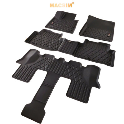 Thảm lót sàn xe ô tô Kia Sorento 2021+ (3 hàng ghế)Nhãn hiệu Macsim chất liệu nhựa TPE cao cấp màu đen