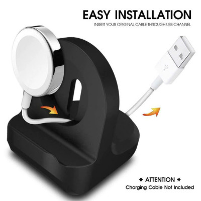 Giá Đỡ dành cho Dock Sạc Apple Watch Silicon Chống Đứt Gãy Dây Đế Sạc Đồng Hồ_ Hàng Nhập Khẩu