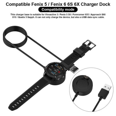 Dock sạc thay thế dành cho đồng hồ Garmin Fenix 7, Fenix 6, Fenix 5, Forerunner 955, 945, 935, 255, 245, 45, 645, Instinct, Viviactive 3, Venu, Garmin Epix Gen 2- Hàng Nhập Khẩu