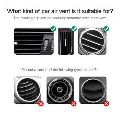 Ugreen UG30798LP120TK Màu Đen Giá Kẹp điện thoại trên khe thông gió ô tô xoay 360 độ - HÀNG CHÍNH HÃNG