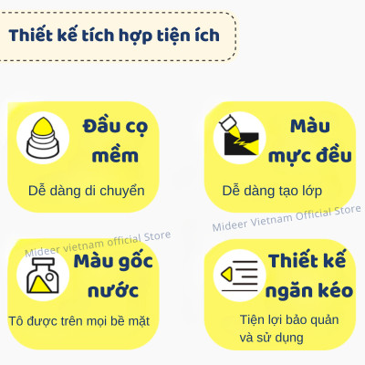 Bút đánh dấu màu dạ nước Mideer Acrylic Markers, Bút nhớ highlight cho bé 