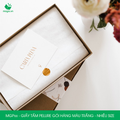 MGP - 100 tấm giấy Pelure trắng gói hàng, giấy chống ẩm 2 mặt mịn, giấy bọc hàng thời trang - Nhiều kích thước