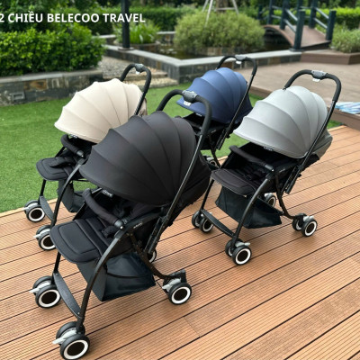 Xe đẩy trẻ em gấp gọn đẩy 2 chiều Belecoo Travel 2 chiều 3 tư thế siêu nhẹ, xe nôi đa năng gấp gọn cho trẻ sơ sinh từ 0-5 tuổi