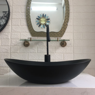 CHẬU LAVABO THUYỀN ĐEN TUYỀN GRVL 0990