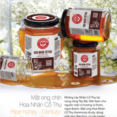 Combo 2 chai cùng loại Mật ong rừng nguyên chất Honimore Hoa Nhãn Cổ Thụ 500g