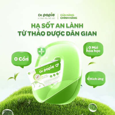 [Mua 1 Tặng 1] Dr.Papie Khăn Hạ Sốt 0+ 1 Hộp (5 Gói x 5 Khăn/Gói) Dành Cho Bé Từ 0 Tháng Tặng 1 Gói (5Khăn) Hạ Sốt 0+