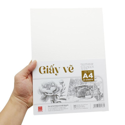 Bộ 20 Tờ Giấy Vẽ A4 300gsm - Hồng Hà 8136