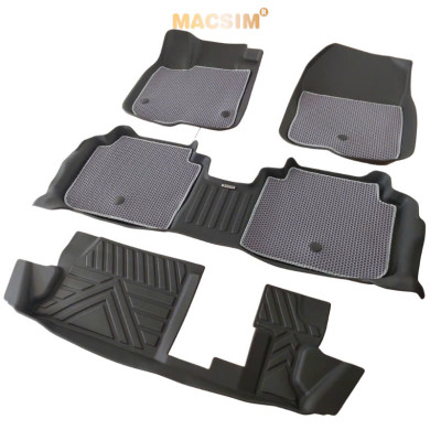 Thảm 2 lớp (sd3) dạng lưới lục giác cho Honda CRV 2024+(ghi) bề mặt cao su siêu sạch nhãn hiệu Macsim