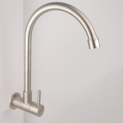 Vòi rửa chén lạnh âm tường Inox SUS 304 Eurolife EL-RC08 (Trắng vàng)