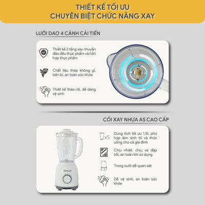 Máy Xay Sinh Tố BlueStone BLB-5328 1.5 Lít 450W - Hàng Chính Hãng
