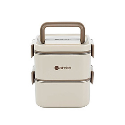 Hộp cơm 2 tầng inox 304 Elmich EL8381 dung tích 1.3L - Hàng chính hãng