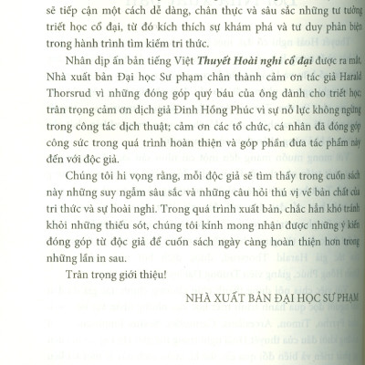 THUYẾT HOÀI NGHI CỔ ĐẠI - Harald Thorsrud – NXB Đại Học Sư Phạm