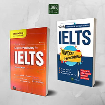 Sách - Combo Sách Chinh Phục Ielts (No Vocab - No Worries + Check Your English Vocabulary For Ielts) - 1980Books