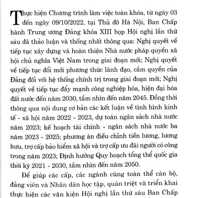 Tài Liệu Hỏi - Đáp Về Các Văn Kiện Hội Nghị Lần Thứ Sáu Ban Chấp Hành Trung Ương Đảng Khóa XIII (Dùng Cho Đoàn Viên, Hội Viên Các Tổ Chức Chính Trị - Xã Hội Và Tuyên Truyền Trong Nhân Dân)