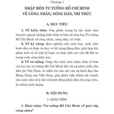 Giáo trình tư tưởng Hồ Chí Minh về công nhân, nông dân, trí thức ( bản in 2024)