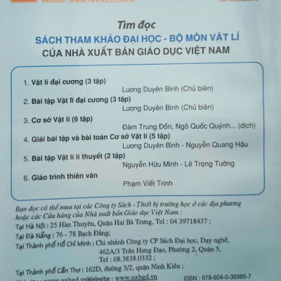 Vật lý đại cương, tập1 - Cơ - Nhiệt (dùng cho các trường đại học khối kỹ thuật công nghiệp)