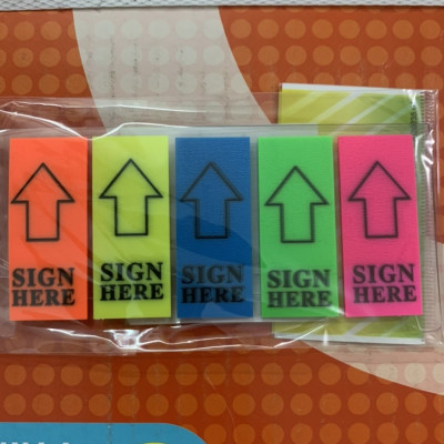 GIấy note 5 màu Sign Here 45668