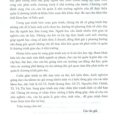 Phát Triển Và Quản Lí Chương Trình Giáo Dục