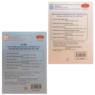 Combo Sách: Vật Lí Đại Cương Tập 1 - Cơ Nhiệt + Bài Tập Vật Lí Đại Cương Tập 1 - Cơ Nhiệt  (Dùng Cho Các Trường Đại Học Khối Kỹ Thuật Công Nghiệp)