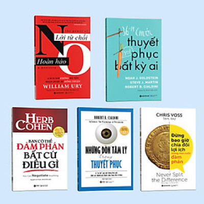 Bộ Sách Trong Đàm Phán - Thuyết Phục : Lời từ chối hoàn hảo + Những Đòn Tâm Lý Trong Thuyết Phục + Đừng bao giờ chia đôi lợi ích trong mọi cuộc đàm phán + 36+14 chước thuyết phục bất cứ ai + Bạn có thể đàm phán bất cứ điều gì 