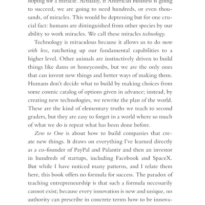 Zero To One: Notes On Start Ups, Or How To Build The Future