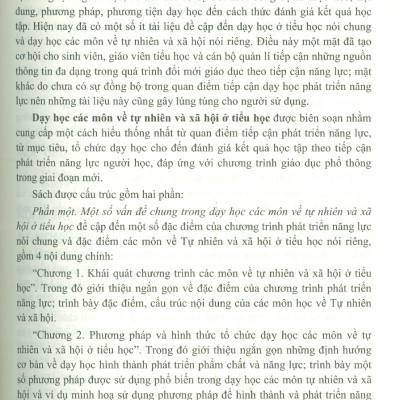 Dạy Học Các Môn Về Tự Nhiên Và Xã Hội Ở Tiểu Học - Phan Thanh Hà chủ biên, Hà Thị Lan Hương, Đào Thị Hồng, Nguyễn Tuyết Nga, Nguyễn Thị Thấn 