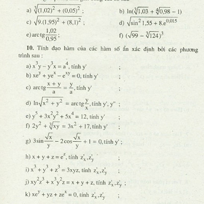 Bài Tập Toán Cao Cấp - Tập 3 - Phép Tính Giải Tích Nhiều Biến Số