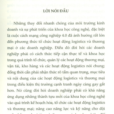 Giáo trình Quản Trị Hoạt Động Logistics Và Thương Mại Doanh Nghiệp