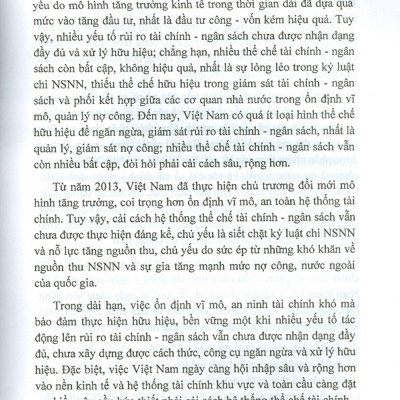 Rủi Ro Tài Chính - Ngân Sách: Lý Luận, Thực Tiễn Và Giải Pháp Chính Sách Cho Việt Nam