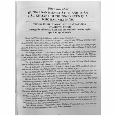 Sách Hướng Dẫn Kiểm Soát, Thanh Toán Các Khoản Chi Thường Xuyên Qua Kho Bạc Nhà Nước, Lập Dự Toán, Quyết Toán Kinh Phí - V2417D