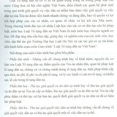 Giáo Trình Luật Tố Tụng Dân Sự Việt Nam - Dùng Trong Các Trường Đại Học Chuyên Ngành Luật, Công An