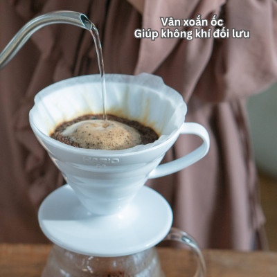 Phễu pha cà phê Hario V60 Coffee Dripper (phễu nhựa, 3 màu)