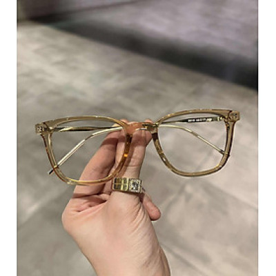 Kính thời trang Mắt vuông gọng kim loại Hàn Quốc màu thạch vàng