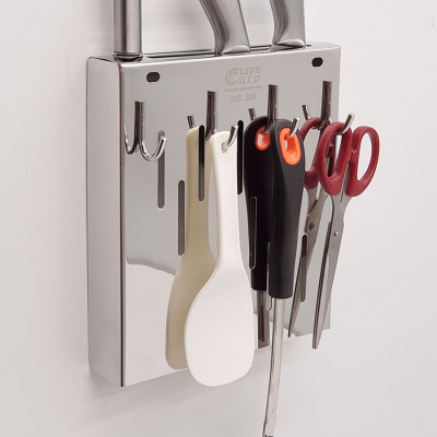 Kệ cài dao - muỗng Inox SUS 304 Eurolife EL-K6 (Trắng - bạc)