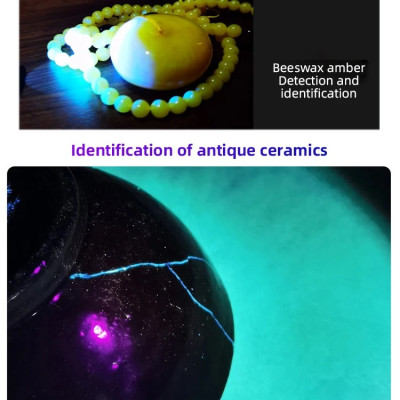 Đèn pin sạc cầm tay tia cực tím (UV) cao cấp Terino D6000-UV (365nm, 120W)- Hàng chính hãng