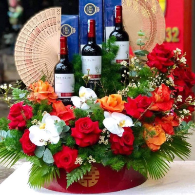 Quạt gỗ trang trí tết